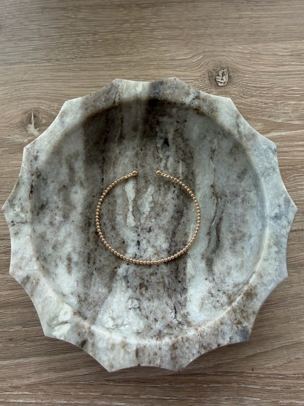 Gabriel & Co. Split 14K Yellow Gold Beaded Bujukan Bangle Size 6.25 - Picture 3 of 6